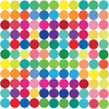 121 Mini 2 inch Rainbow Colors Polka Dot Fabric Wall Decals Repositionable, Peel and Stick - Wall Dressed Up