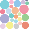 23 Multi-sized Sorbet Color Polka Dot Decals - Wall Dressed Up