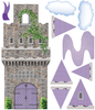 Purple Fairytale Princess Stone Castle Wall Decals with Turrets and Flags - Wall Dressed Up