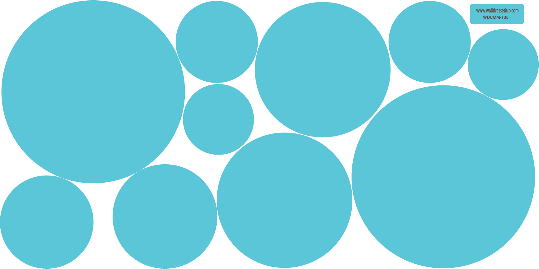 Large Turquoise, Black and White Paisley Dot Wall Decals, Matte Fabric