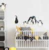 Penguins at Play Wall Decals, Fabric Matte Eco-friendly Repositionable Wall Decal Stickers - Wall Dressed Up
