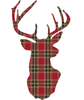 Red or Green Plaid Deer Trophy Holiday Wall Decal in 2 sizes - Wall Dressed Up