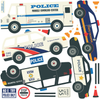 Five Police Vehicle Wall Decals, Straight & Curved Road, Eco-Friendly Fabric Wall Stickers - Wall Dressed Up