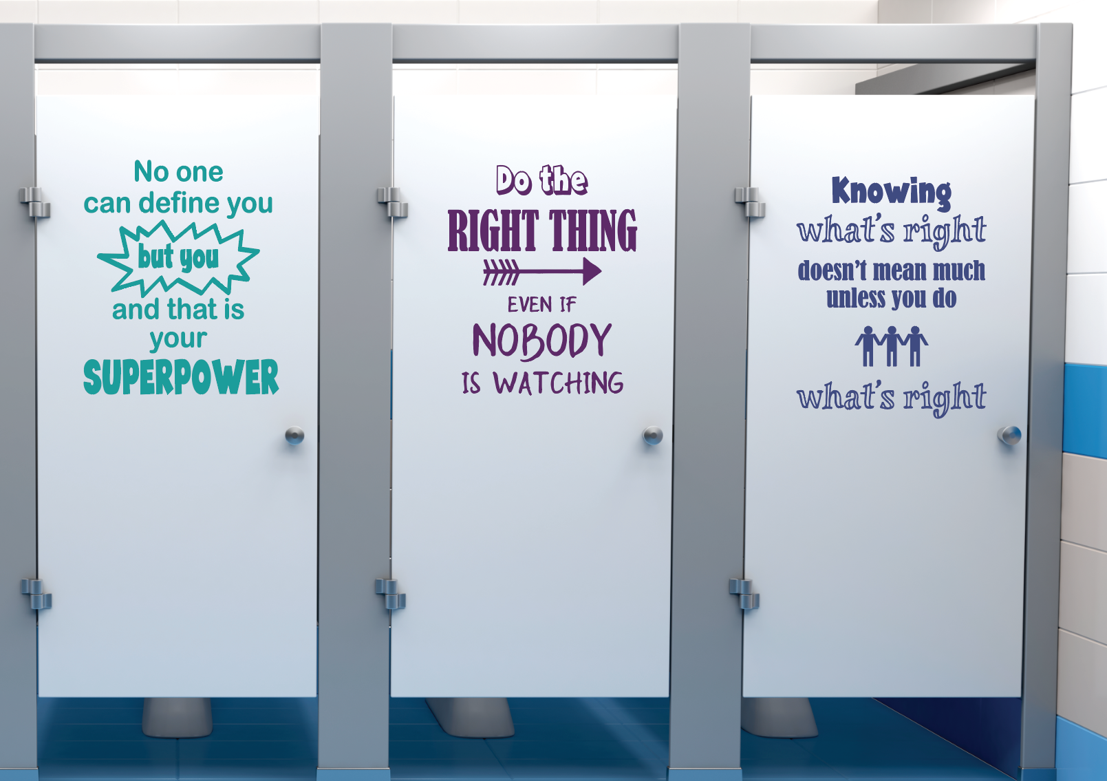 Kindness Project Quotes School Bathroom Decals Unisex 5 Quote Decals