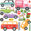 Colorful Girls Adventure Cars Wall Decals, Eco-Friendly Matte Wall Stickers - Wall Dressed Up