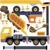 Four Construction Vehicle Wall Decalswith Straight Gray Road and Large Construction Site Wall Decals - Wall Dressed Up