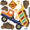 Large Dump Truck and Construction Sign Wall Decals, Eco-Friendly Wall Stickers - Wall Dressed Up