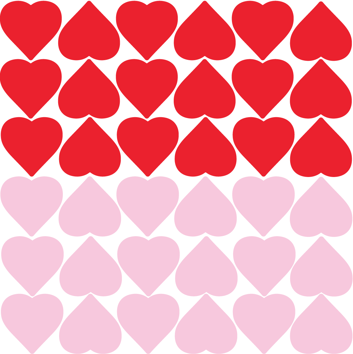 36 Pink and Red Valentine Heart Wall Decals