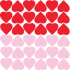 36 Pink and Red Valentine Heart Wall Decals - Wall Dressed Up
