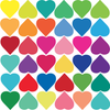 36 Rainbow Heart and 35 Gold Metallic Heart Wall Decals - Wall Dressed Up