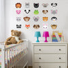 20 Large Animal Emoji Wall Decals - Wall Dressed Up