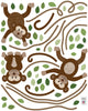 Monkey Wall Decals, Jungle Monkey Wall Stickers, Nursery Wall Decals, Repositionable Fabric Decals - Wall Dressed Up