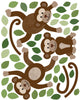 Large Monkey Wall Decals, Jungle Monkey Wall Stickers, Nursery Wall Decals, Repositionable Fabric Decals - Wall Dressed Up