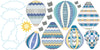 Big Blue Adventure Town Wall Decals, Hot Air Balloon Decals, Cars, 30 ft Straight Curved Road
