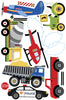 Wall Decals Trucks, Tractor and EMS Vehicles, Airplane and Helicopter Decals, Primary Colors, Eco Friendly Wall Stickers