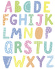 Mutlicolor Pastel Alphabet Decals, Scandinavian Design Decals, ABC's, Alphabet Fabric Wall Decals, Peel & Stick Eco-Friendly Stickers Col.2