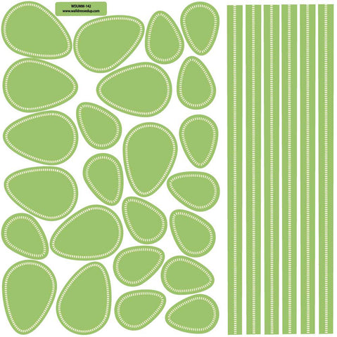 Leaves and Stems Fabric Wall Decals, Eco-Friendly Reusable Wall Stickers - Wall Dressed Up