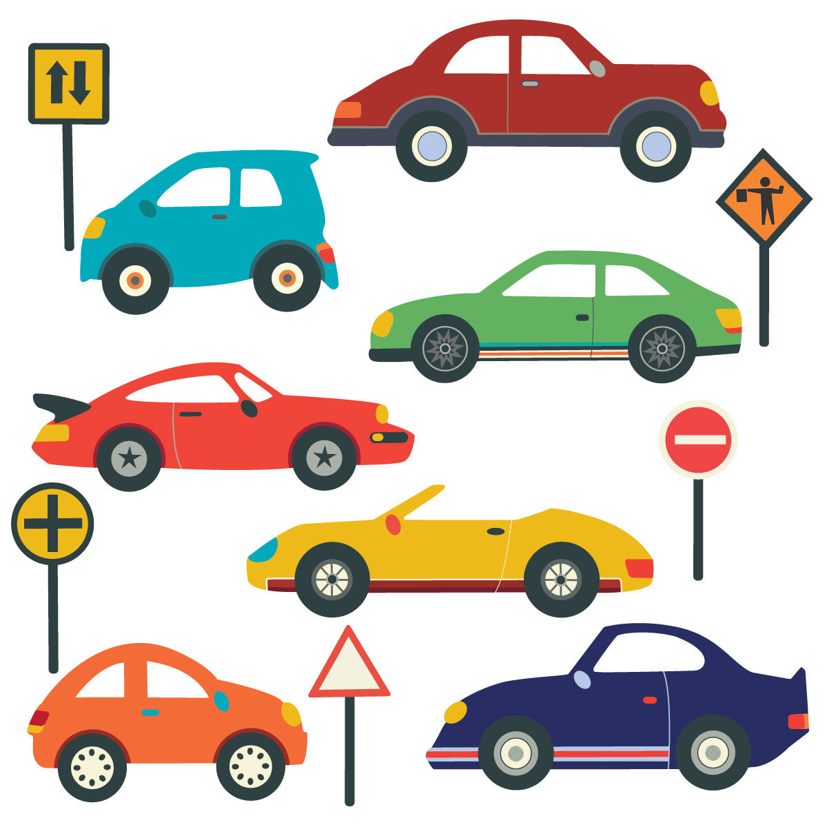 Cool Car Wall Decals, EcoFriendly Matte Reusable Wall Stickers