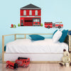 Large Fire Station Wall Decal Fire Engine, Firetruck Decals, Repositionable Peel and Stick Eco Friendly Wall Decals