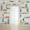 Busy Transportation Town Wall Decals, EMS, Cars, Trucks, Helicopter & Airplanes plus Gray Road - Wall Dressed Up