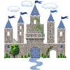 Stonewall Medieval Castle Wall Decal with Blue Turrets & Flags Wall Stickers - Wall Dressed Up