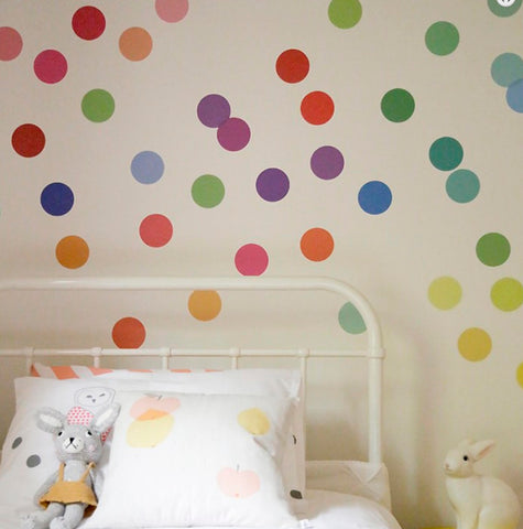 72 Sweet Confetti Patterned and Solid Heart Wall Decals, Eco-Friendly