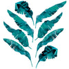 8 Medium Banana Leaves Blue Green Wall Decals, Eco Friendly Tropical Decals - Wall Dressed Up