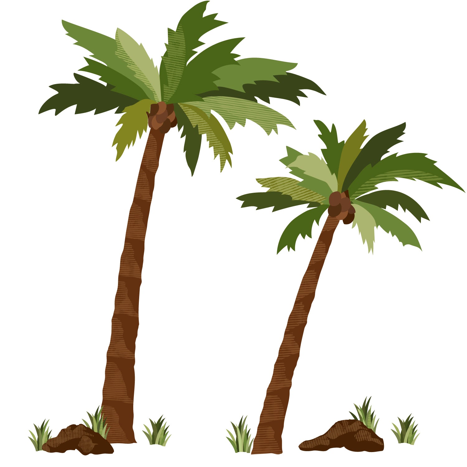 Large Palm Tree Wall Decals, Tropical Wall Decor, Palm Tree Decals, Tropical Leaves Wall
