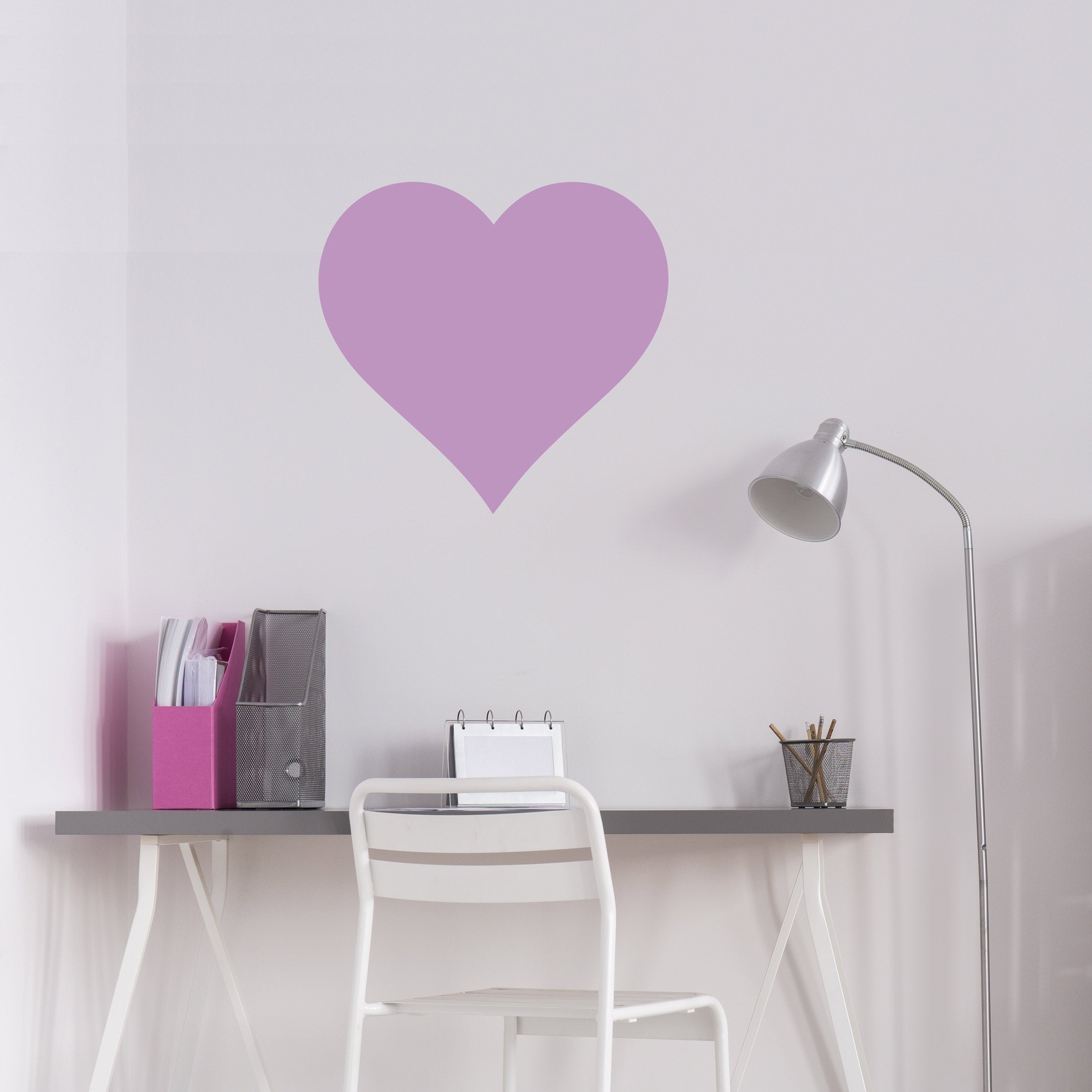 Large Metallic Gold or Silver Heart Vinyl Wall Decal