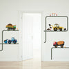 Multicolor Construction Wall Decals Four Construction Vehicles with Straight and Curved Road Decals, Removable Wall Stickers - Wall Dressed Up