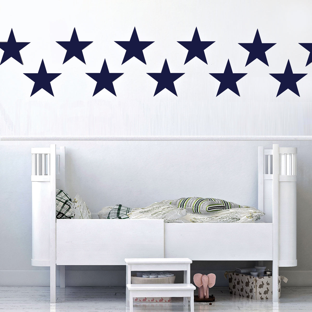 12 Star Wall Decals 9" Star Decals Pink Navy Black White Star Decals
