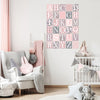 Gray and Millennial Pink Alphabet Block Wall Decals, Fabric Wall Stickers - Wall Dressed Up
