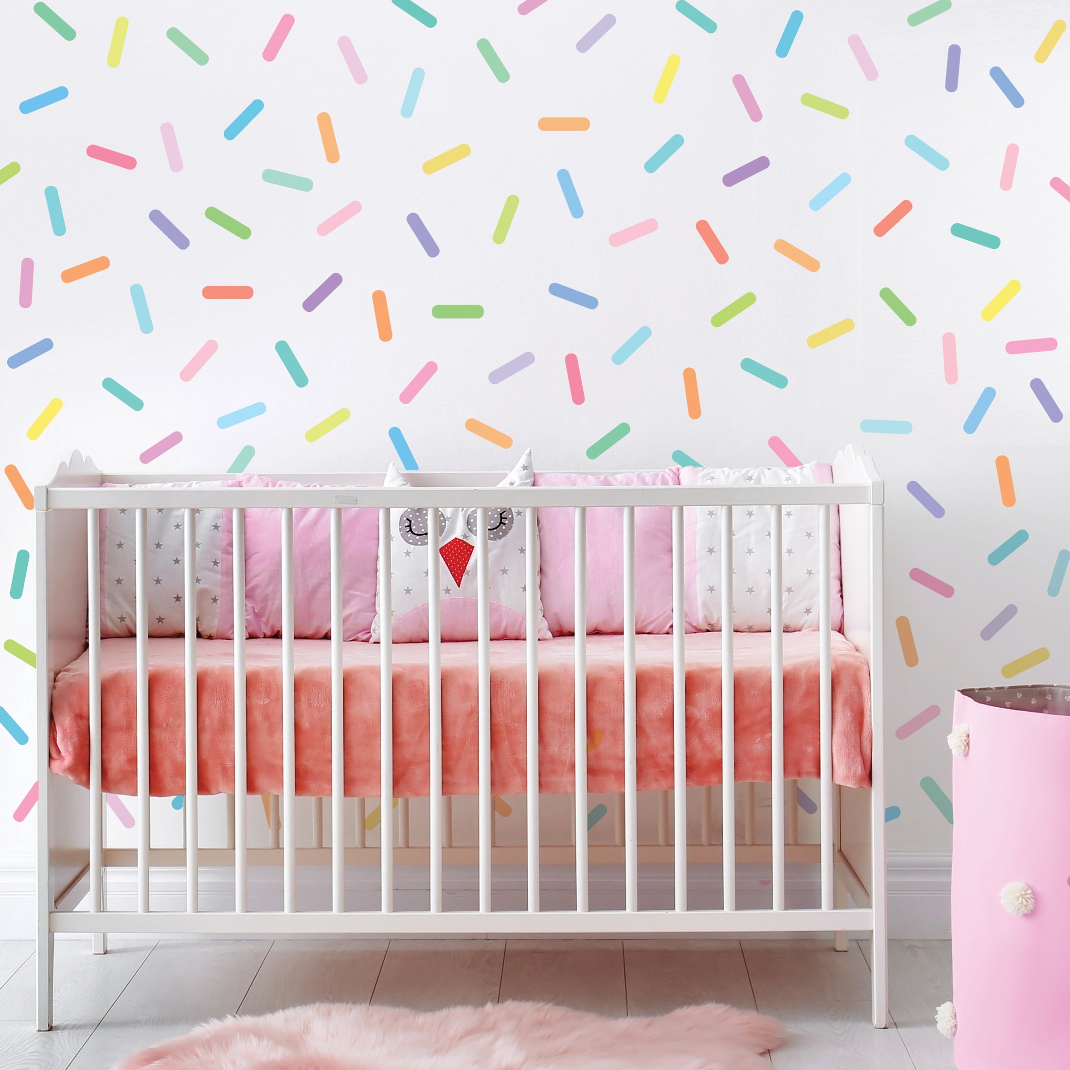 Pastel Large Rainbow Wall Decal Nursery - Rainbow Decor Girl Bedroom -  Sticker