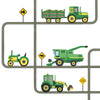 Green Tractors and Farm Truck Vehicles plus Straight and Curved Road, Tractor Wall Stickers Eco-friendly Wall Stickers