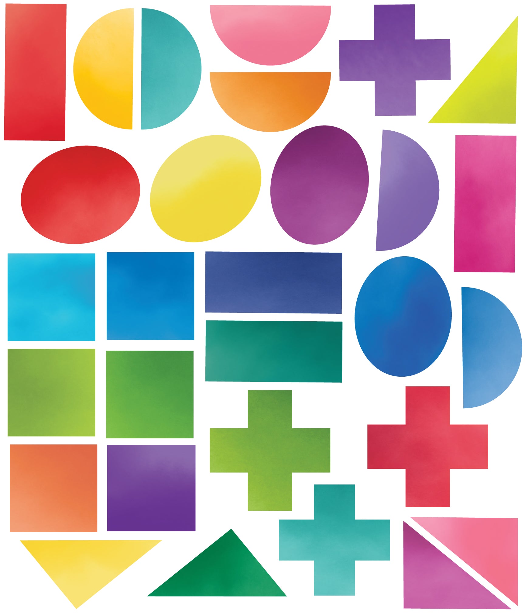 Watercolor Rainbow Geometric Wall Decals, Rainbow Wall Stickers, Nurse